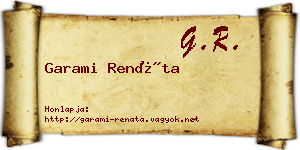 Garami Renáta névjegykártya